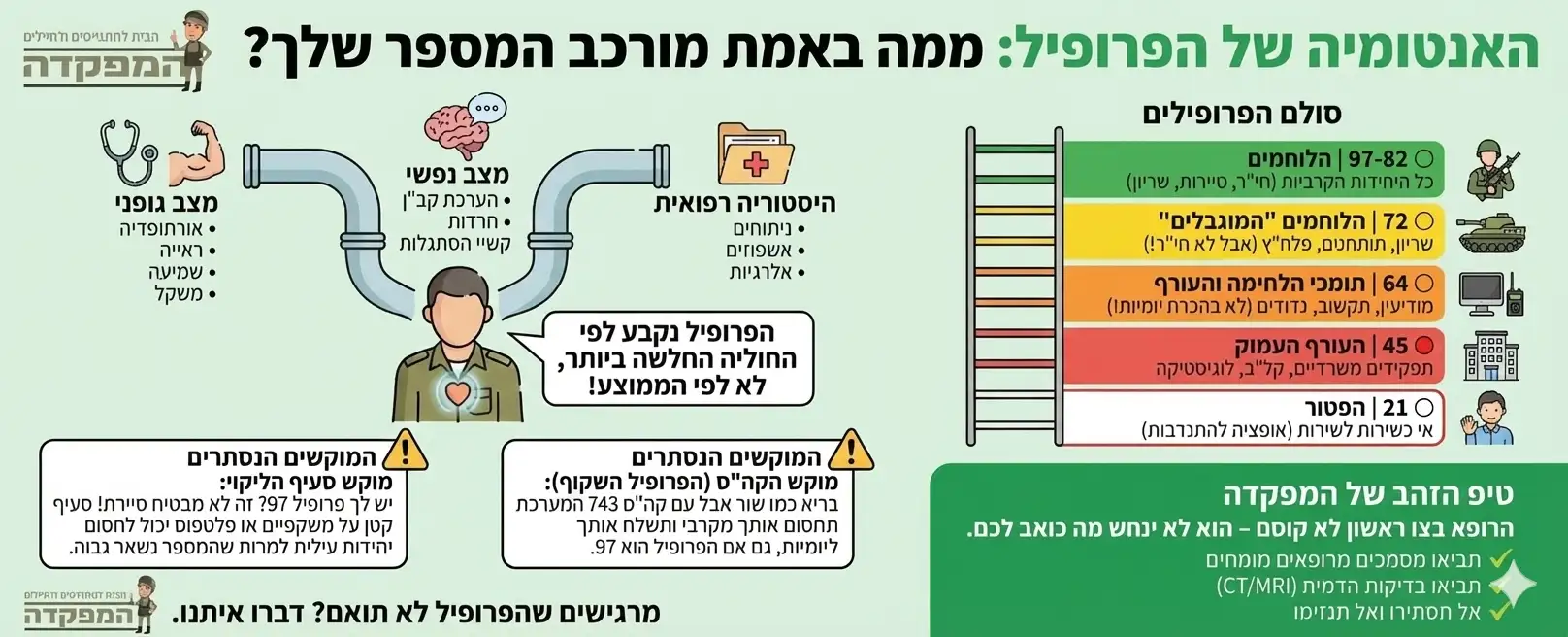 איך נקבע פרופיל צבאי? אינפוגרפיקה